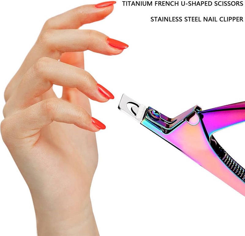 SUMAJU Professional Acrylic False Nail Clippers for Acrylic Nails Nail Tip Cutter Nail Manicure Tool (Rainbow) - Image 5