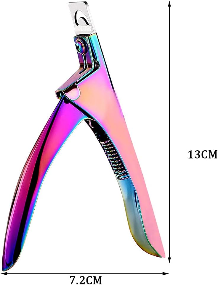 SUMAJU Professional Acrylic False Nail Clippers for Acrylic Nails Nail Tip Cutter Nail Manicure Tool (Rainbow) - Image 2