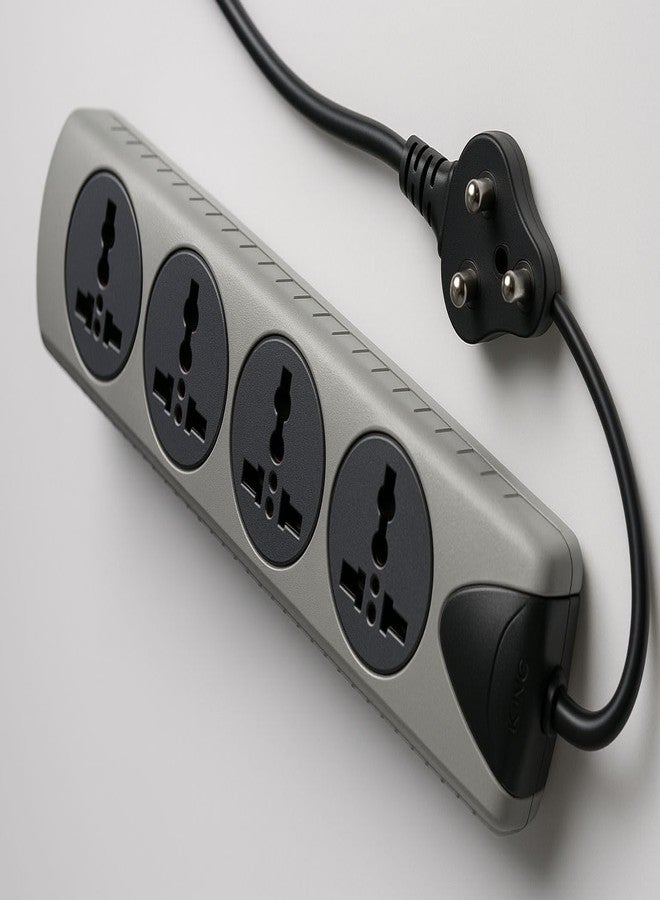 CONA Smyle Bliss 6A Power Strip | 4+1 Universal Socket Extension Board with 5 Meter Cord | Surge Protected Extension Box | Grey - Image 2