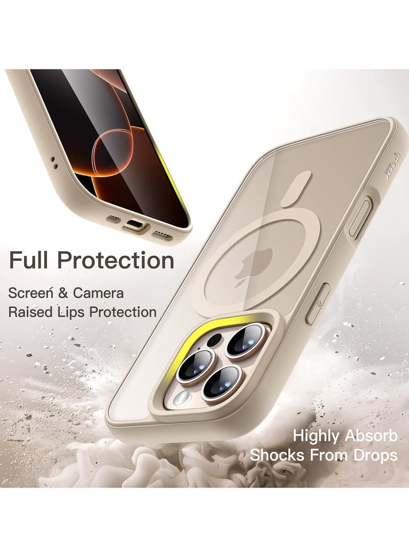 Denx Clear Magnetic Case for iPhone 13 Pro, Compatible with MagSafe, Plating Luxury Cover, Clear Soft TPU Shockproof Protective Phone Case (Desert Titanium) - Image 2
