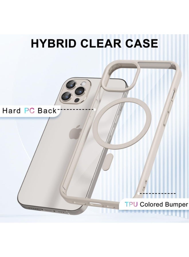 أكاليكس جراب مغناطيسي شفاف لهاتف iPhone 13 Pro، متوافق مع MagSafe، غطاء فاخر مطلي، جراب هاتف واقي شفاف ناعم من مادة TPU مقاوم للصدمات (تيتانيوم طبيعي) - Image 3