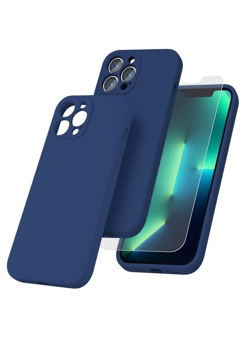 Silicone Magnetic Case for iPhone 13 Pro Max with 2 Pack Tempered Glass Screen Protector Magsafe Case - Image 1