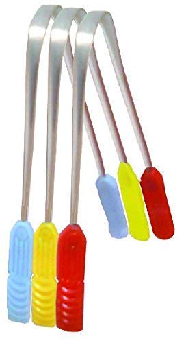 YASHVIN® Steel Tongue Cleaner Plastic Grip Pack of 5 Pcs Fights Bad Breath Oral Health Care Tool Scrapers Flexible Comfortable Design For Men and Women_PT-SCL50 - Image 1