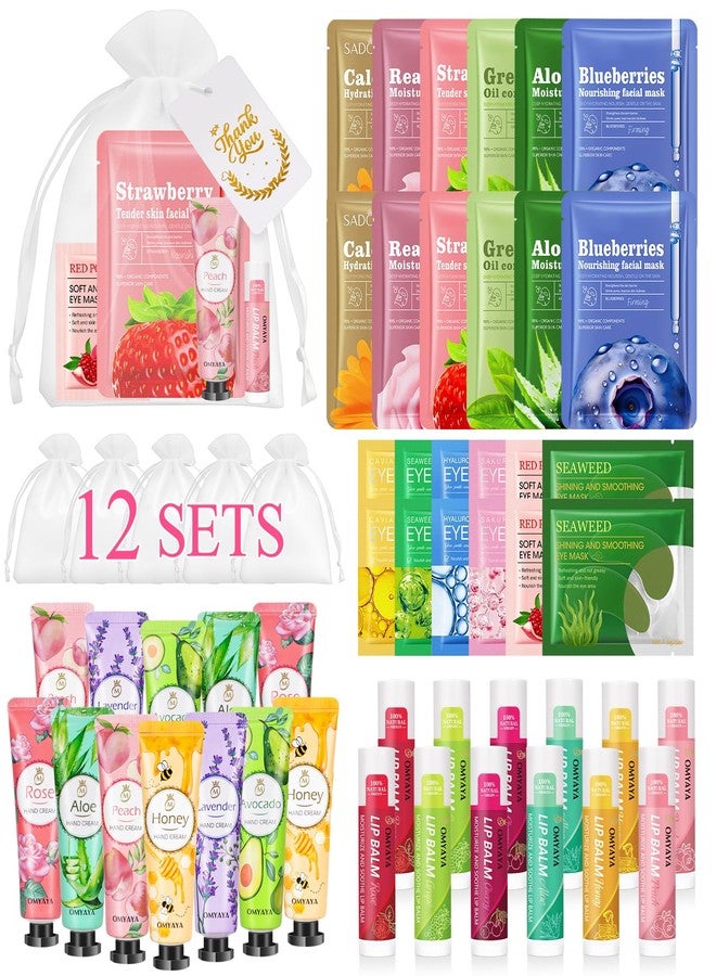 LFENYIGI 72 Pcs Bulk Gifts For Women, Bulk Facial Mask, Lip Balms, Hand Creams & Under Eye Patches, Spa Party Supplies,Party Favors For Bridal Wedding, Baby Shower,Sleepover Party, Christmas Stocking Stuffers - Image 1