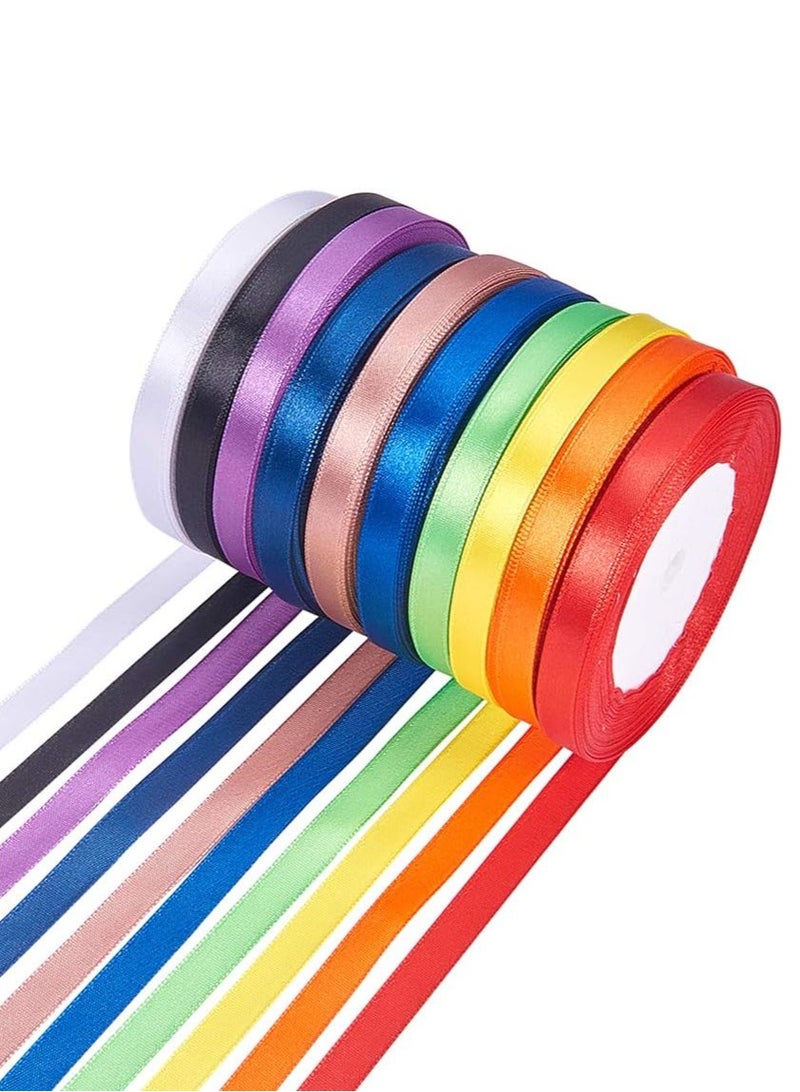 ATKET 10-Piece Satin Ribbons 15mm Width Assorted Colours - Image 1
