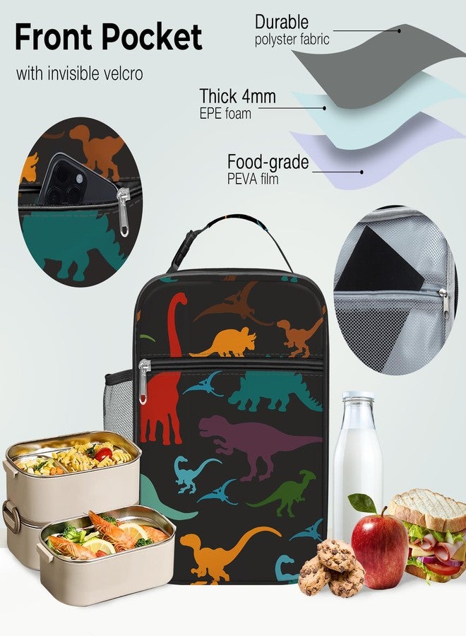 Clastyle Thermal Bag for Food, Baby, Black Dinosaur, Children's Lunch Bag, Tyrannosaurus Rex Reusable with Strap, Children's Food Bag for Travel, Picnic, Nursery - Image 5