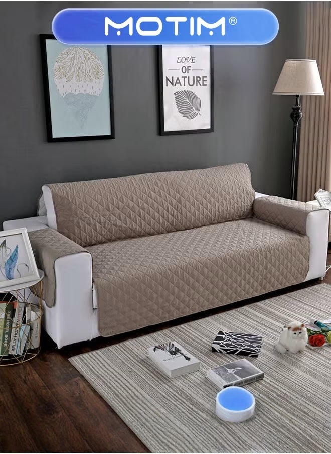 Motim 2 Seater Seat Sofa Cover Protector For Kids Dog/Cat Pets Cover Reversible Furniture Waterproof Couch Cushion Khaki Covers - Image 1