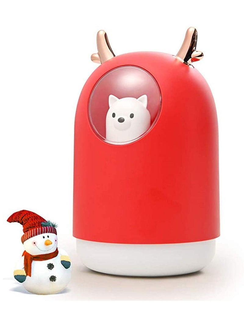 واي آند دي Cool Mist Humidifier with Adjustable Mode, 300 ml Water Tank Lasts Up to 10 Hours, 7 Color LED Lights Changing, Waterless Auto Shut-Off for Home, Bedroom, Office (Red) - Image 2