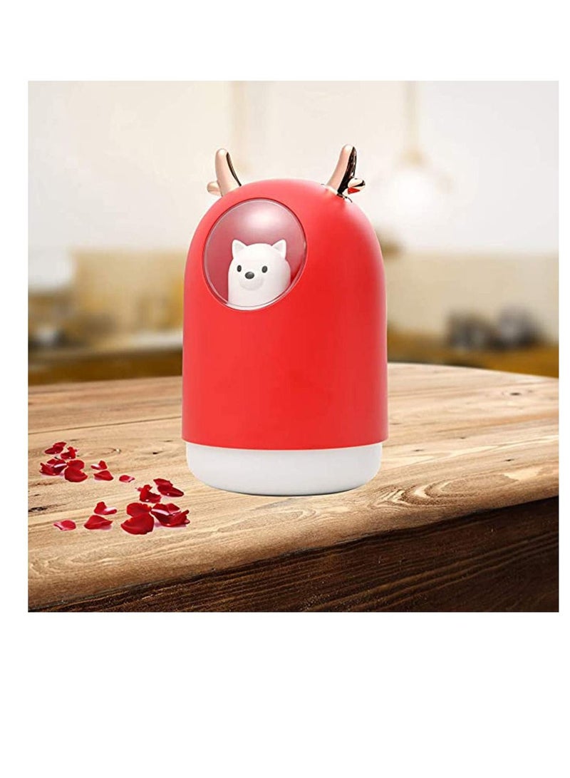 واي آند دي Cool Mist Humidifier with Adjustable Mode, 300 ml Water Tank Lasts Up to 10 Hours, 7 Color LED Lights Changing, Waterless Auto Shut-Off for Home, Bedroom, Office (Red) - Image 5