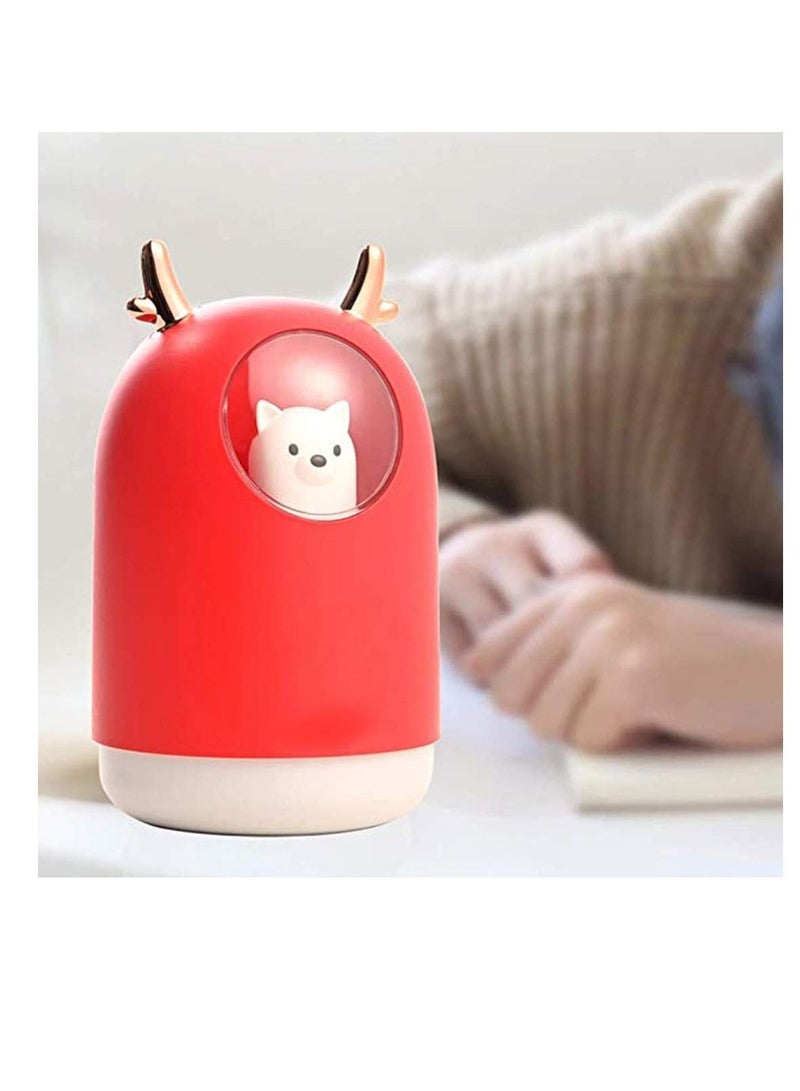 واي آند دي Cool Mist Humidifier with Adjustable Mode, 300 ml Water Tank Lasts Up to 10 Hours, 7 Color LED Lights Changing, Waterless Auto Shut-Off for Home, Bedroom, Office (Red) - Image 4