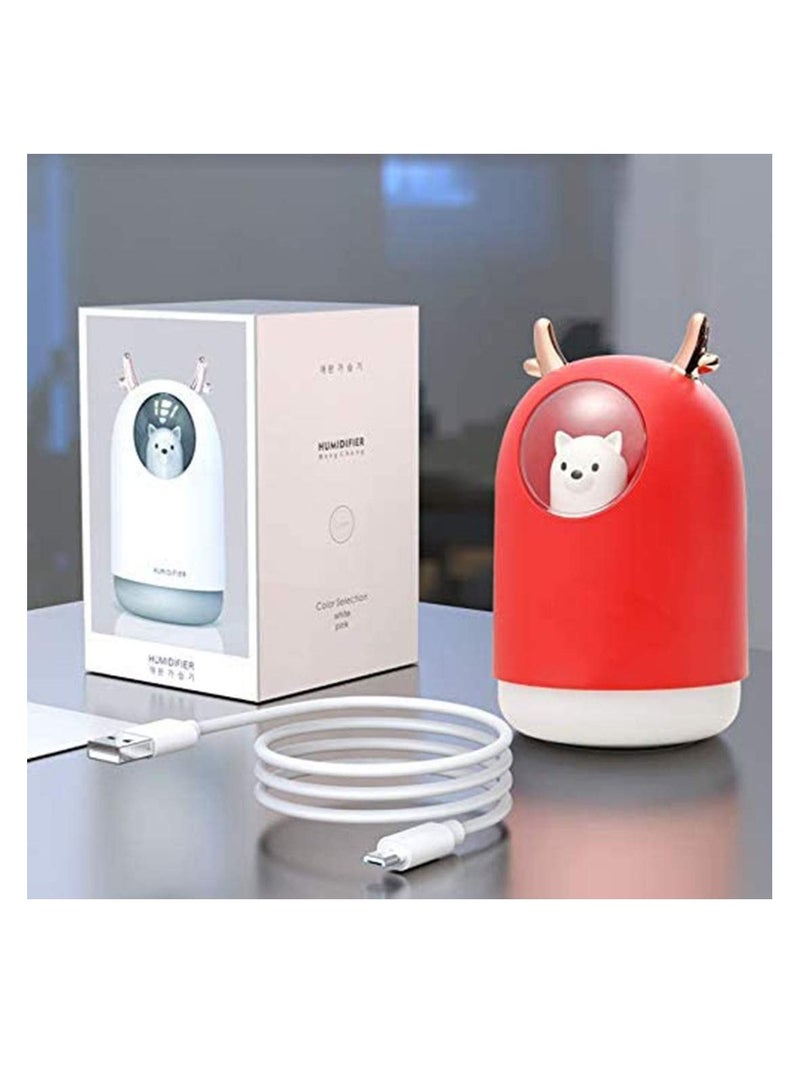 واي آند دي Cool Mist Humidifier with Adjustable Mode, 300 ml Water Tank Lasts Up to 10 Hours, 7 Color LED Lights Changing, Waterless Auto Shut-Off for Home, Bedroom, Office (Red) - Image 3