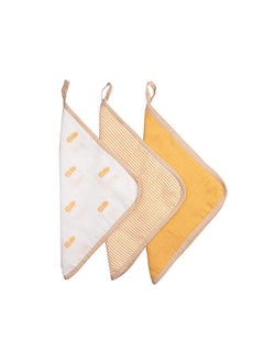 100% Organic Muslin Baby Washcloth/Reusable, Absorbent And Extra Soft/Multipack For Infants And Toddlers/Pack Of 3 - Pineapple - pzsku/Z369978DDBABE64552D83Z/45/_/1735567145/a4191676-044f-437b-8220-354a556ca847