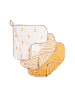 100% Organic Muslin Baby Washcloth/Reusable, Absorbent And Extra Soft/Multipack For Infants And Toddlers/Pack Of 3 - Pineapple - pzsku/Z369978DDBABE64552D83Z/45/_/1735567164/dea425a7-be4a-4859-93d4-4f6dbaba7aa0