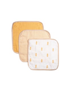 100% Organic Muslin Baby Washcloth/Reusable, Absorbent And Extra Soft/Multipack For Infants And Toddlers/Pack Of 3 - Pineapple - pzsku/Z369978DDBABE64552D83Z/45/_/1735567165/bf5c52ca-add4-4b70-910a-ea7a8c8d4b98