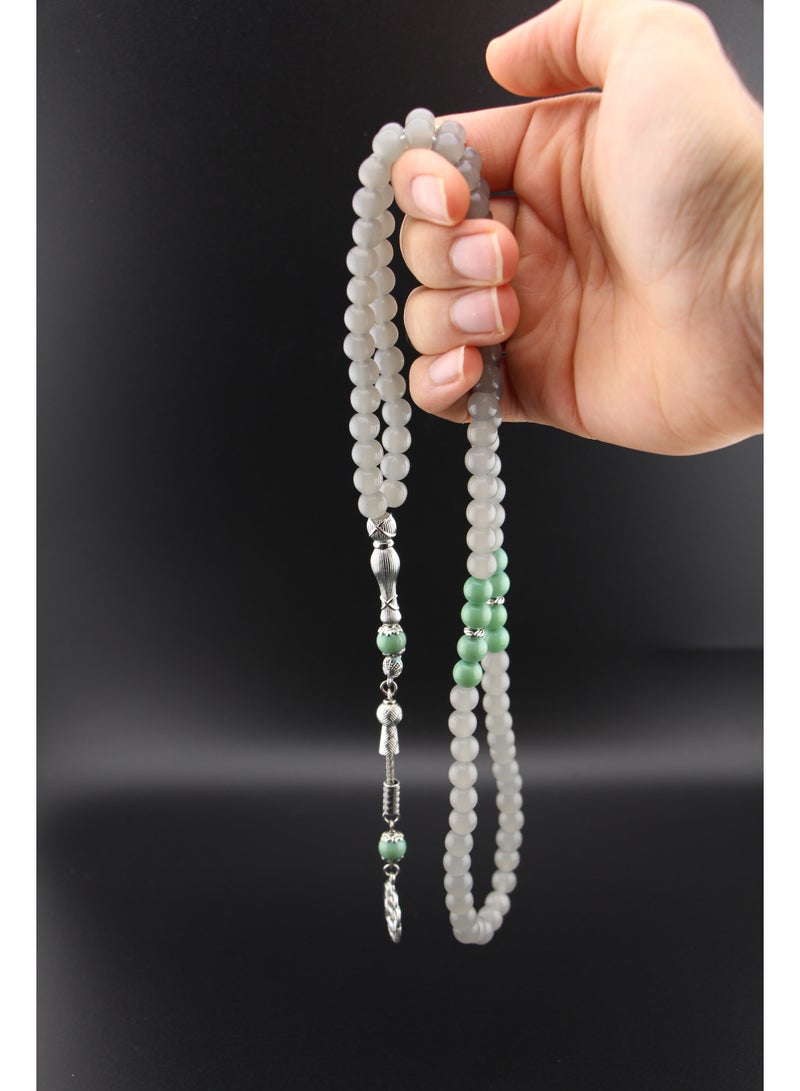 Kamins Collection Grey Agate & Green Agate Tasbih - Image 5