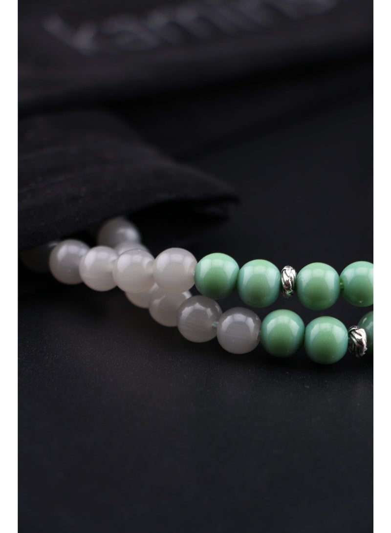 Kamins Collection Grey Agate & Green Agate Tasbih - Image 4