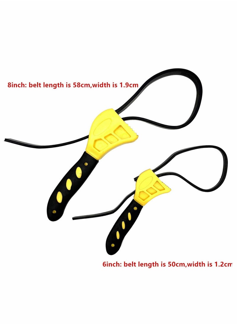 Y&D - Rubber Strap Adjustable Wrenches 2 Piece Multi Tool Universal Wrench Use for Any Shape Opener - Image 1