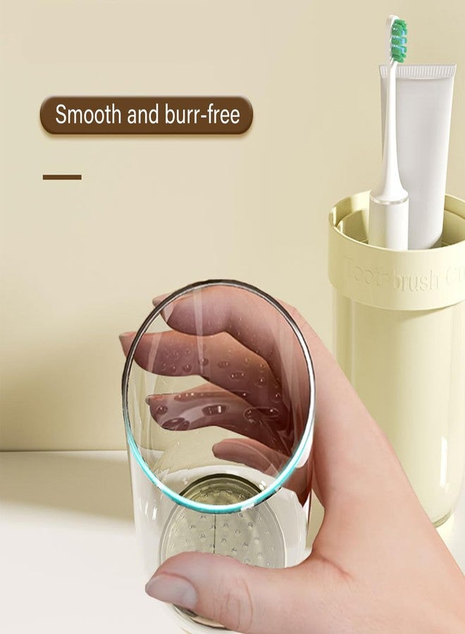 MYLDH Breathable Toothbrush Travel Case, 2 in 1 Portable Travel Toothbrush Holder and Mouthwash Cup, Large Capacity Toothbrush Cup with Lid for School, Camping, Business Trip, Bathroom, Cruise (Green - Image 3