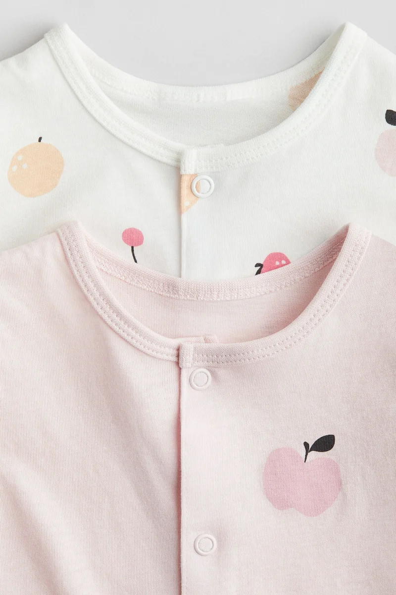 H&M 2-pack cotton jersey sleepsuits