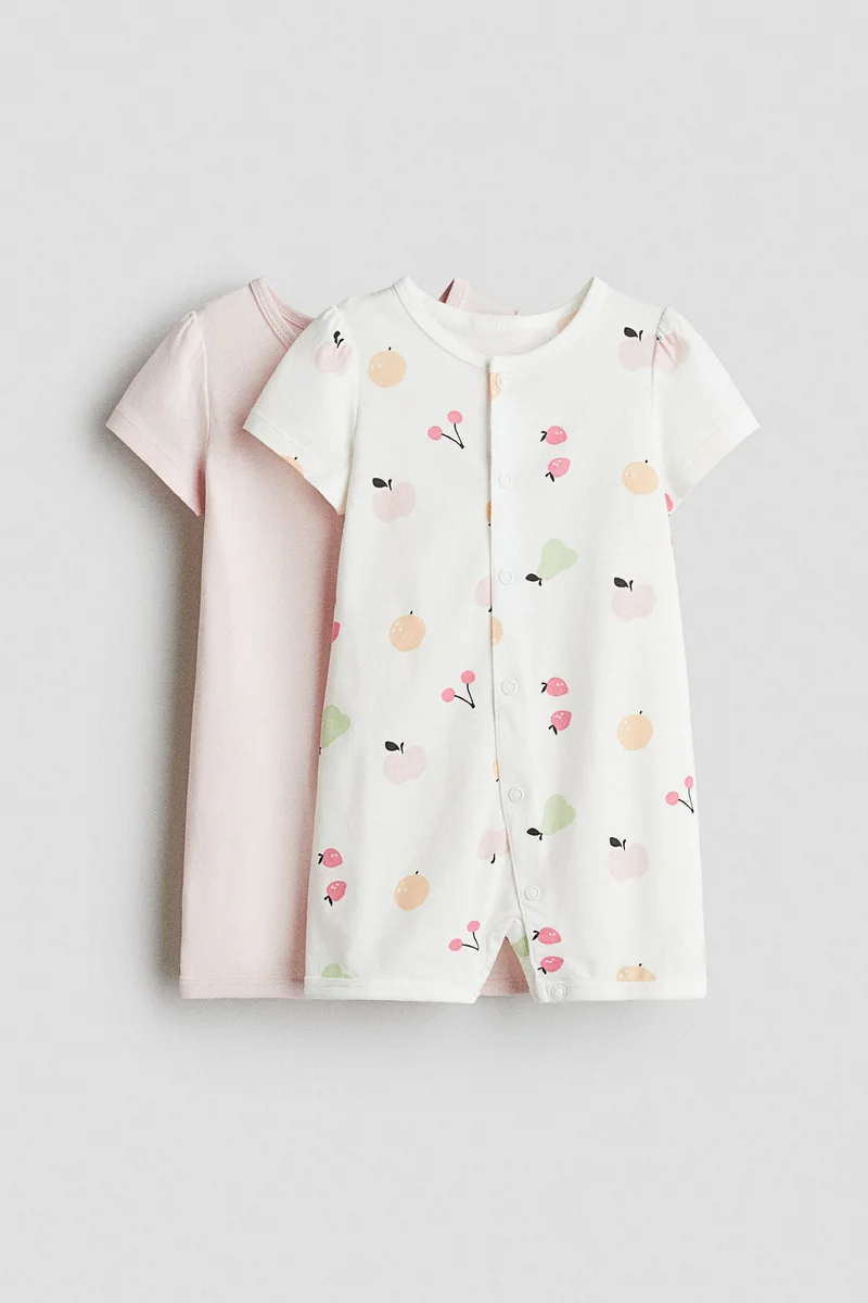 H&M 2-pack cotton jersey sleepsuits