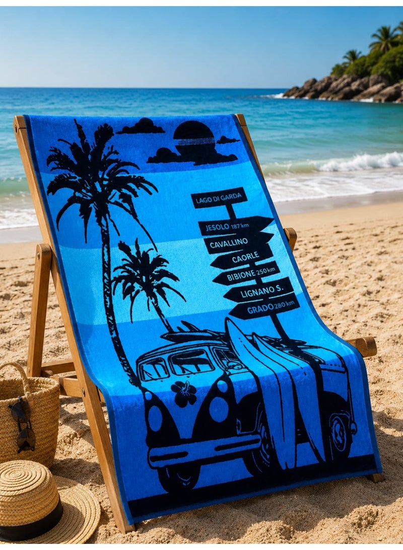 Large cotton beach towel, 90x165 cm - Image 1