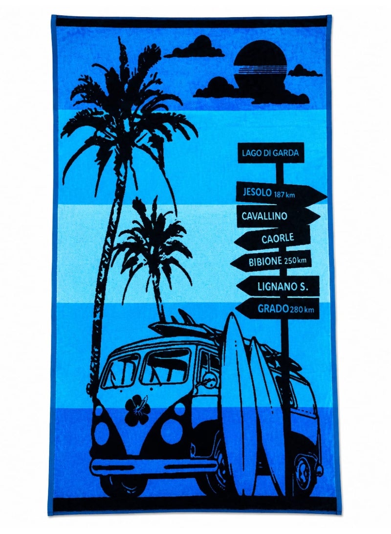 Large cotton beach towel, 90x165 cm - Image 2