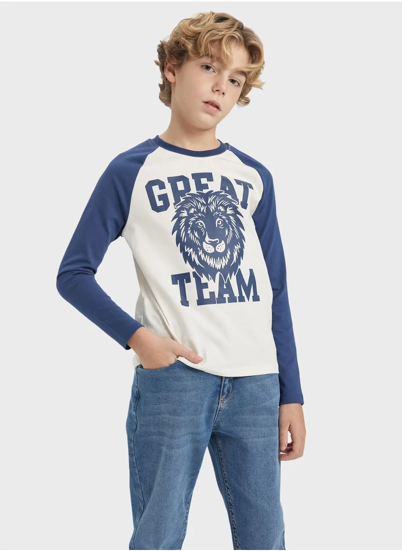 ديفاكتو Boy Regular Fit Long Sleeve T-Shirt