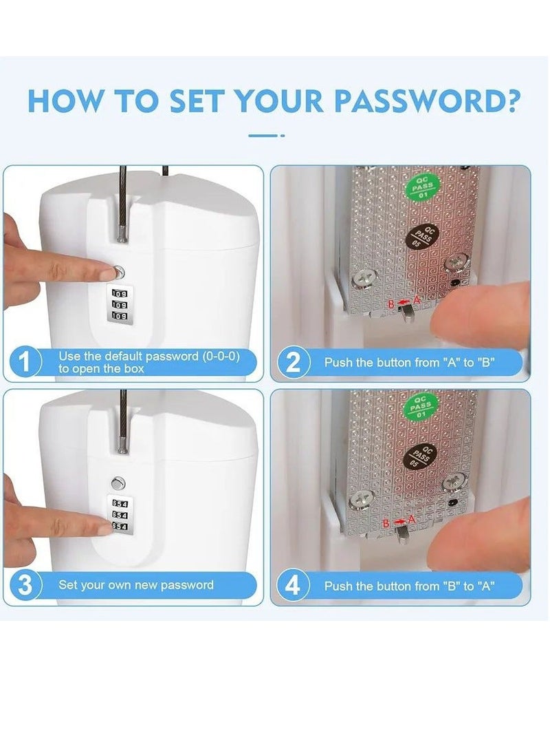 صندوق قفل محمول مضاد للسرقة آمن شخصي مع قفل تركيبة قابل للتخصيص، صندوق أمان خفيف الوزن ومتين للسفر والشاطئ وصالة الألعاب الرياضية للحفاظ على الأشياء الثمينة آمنة أثناء التنقل - Image 4