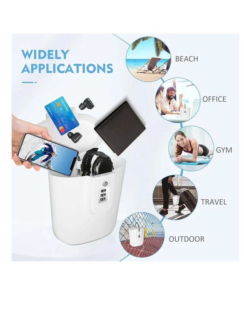 صندوق قفل محمول مضاد للسرقة آمن شخصي مع قفل تركيبة قابل للتخصيص، صندوق أمان خفيف الوزن ومتين للسفر والشاطئ وصالة الألعاب الرياضية للحفاظ على الأشياء الثمينة آمنة أثناء التنقل - Image 3