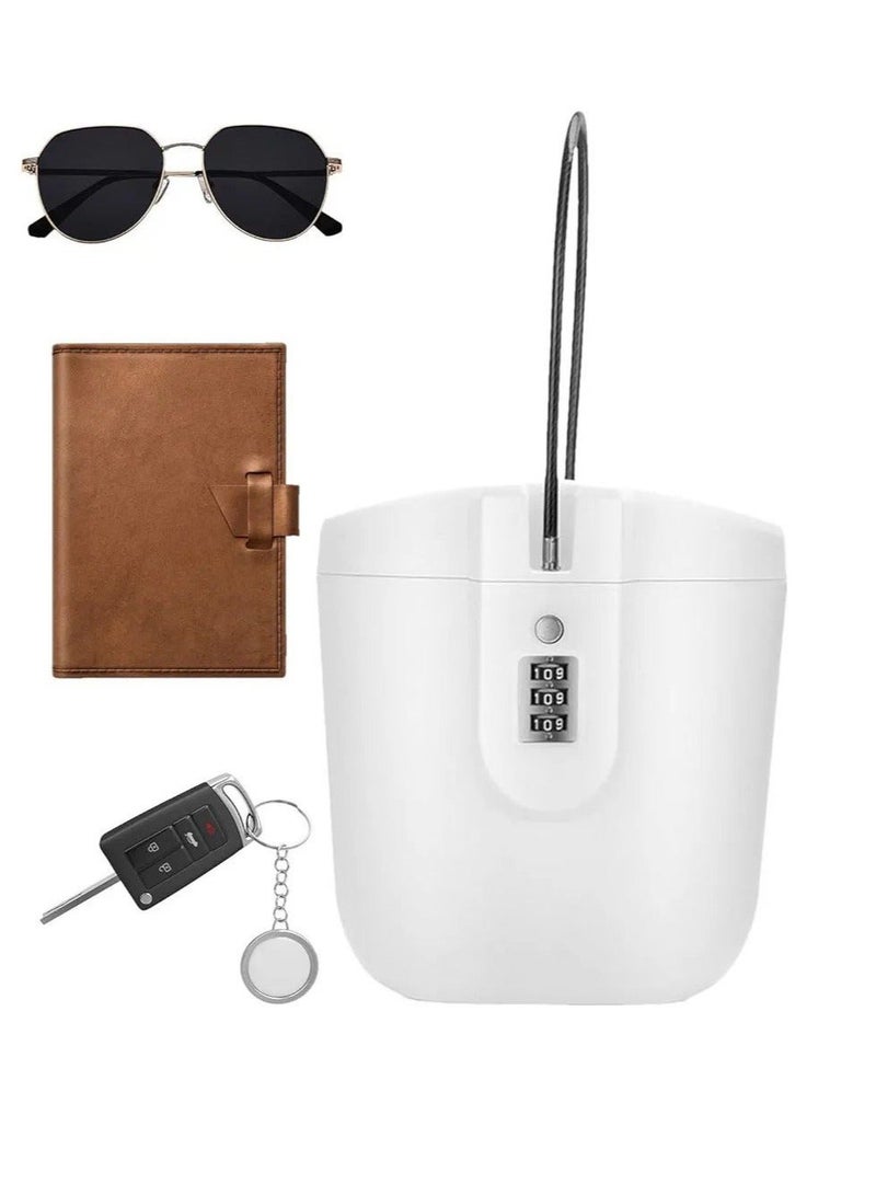 صندوق قفل محمول مضاد للسرقة آمن شخصي مع قفل تركيبة قابل للتخصيص، صندوق أمان خفيف الوزن ومتين للسفر والشاطئ وصالة الألعاب الرياضية للحفاظ على الأشياء الثمينة آمنة أثناء التنقل - Image 1