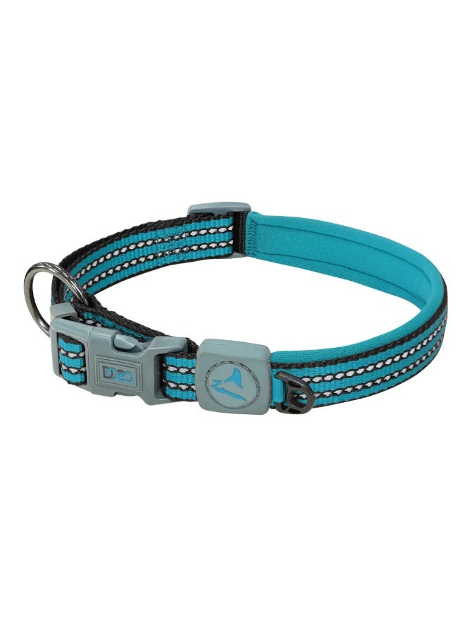 dog collar small vario o-ring Turquoise & gray (39-44x1.5cm)