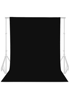 Generic Collapsible Backdrop Photo Booth Background Polyester Cotton Backdrop for YouTube Video Recording Photography Video Television Screen Birthday Wedding Party (3.3x6.6ft Black)  - Image 1