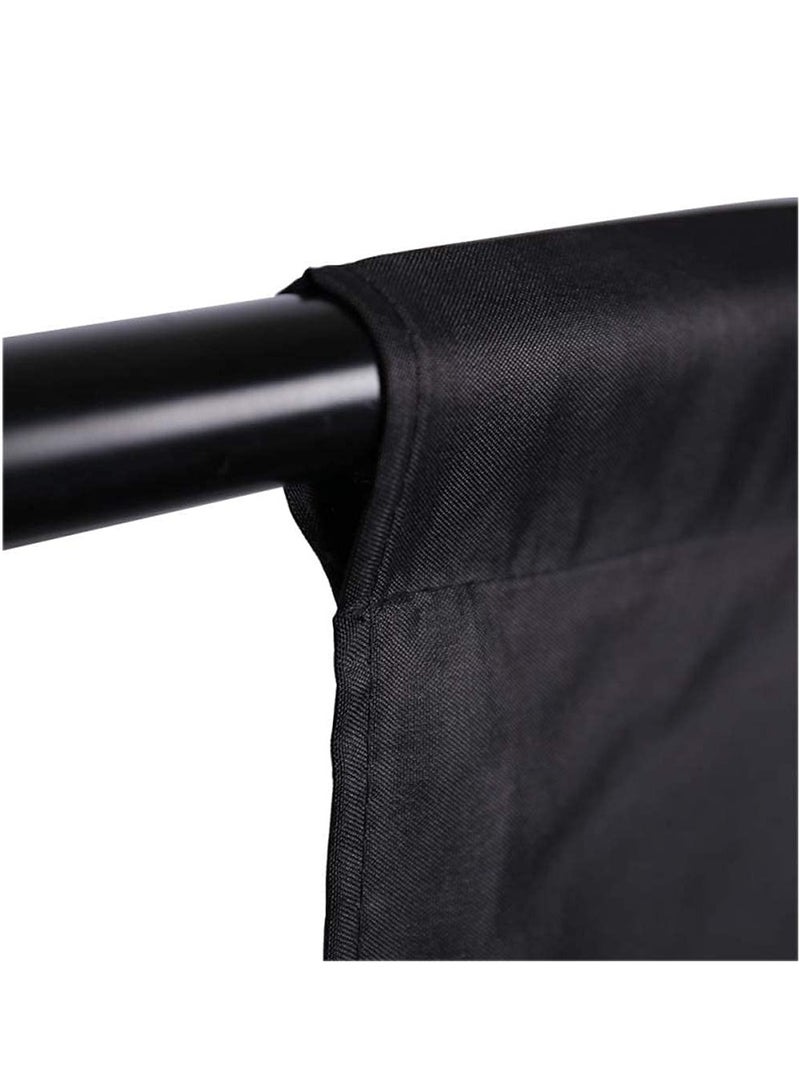 Collapsible Backdrop Photo Booth Background Polyester Cotton Backdrop for YouTube Video Recording Photography Video Television Screen Birthday Wedding Party (3.3x6.6ft Black)  - Image 2