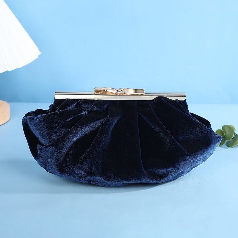 Pleated Clutch Bag, Simple Cosmetics Evening Bag, Ladies Dress With Elegant Shoulder Crossbody Bag - Image 1