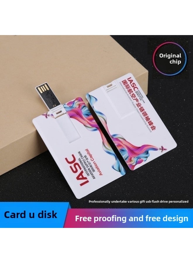 Card U Disk 32g Card Exhibition Enterprise Lettering Logo Business Card Card Wedding Creative Bidding Disk USB-Color:Metal Card Flip Version-Capacity:32GB - Image 3