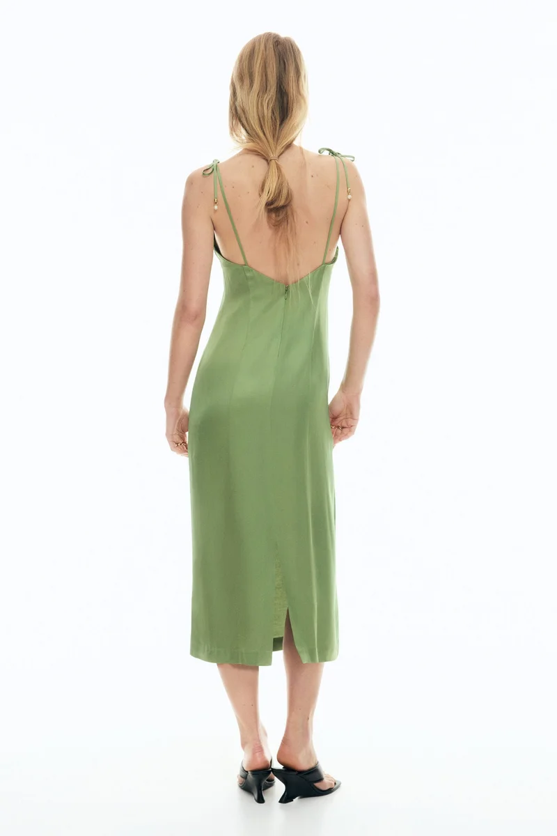 H&M  Tie-strap satin dress for Women | Best Price UAE