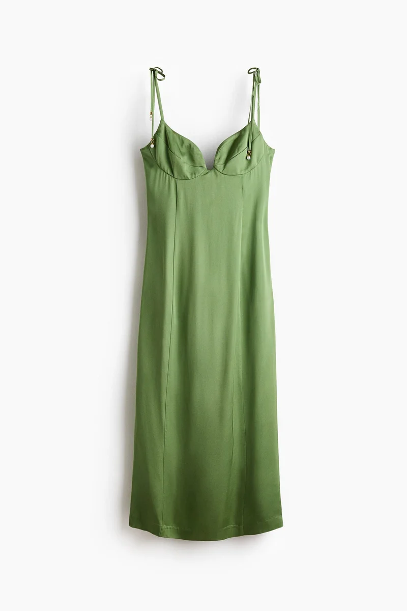 H&M  Tie-strap satin dress for Women | Best Price UAE