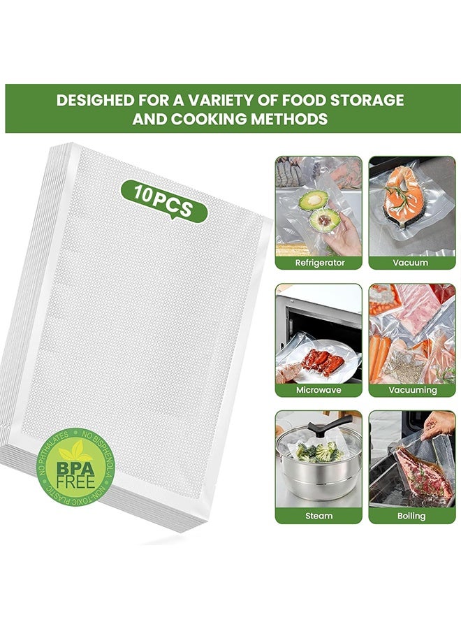 Vacuum Sealer Machines Equipped With 10 Vacuum Sealed Bags Automatic Heat Sealing Machine for Food Packing&Fresh-keeping  Vacuum Sealer with Dry Moist Modes Digital Display Detachable Cleaning - Image 4