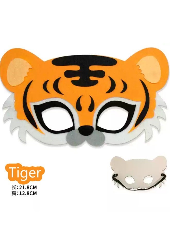 إسكدنيا مجموعة من 5 أقنعة حيوانات للأطفال على شكل نمر/ثعلب/ذئب/أسد/نمر لل، إكسسوارات حفلات - Image 3