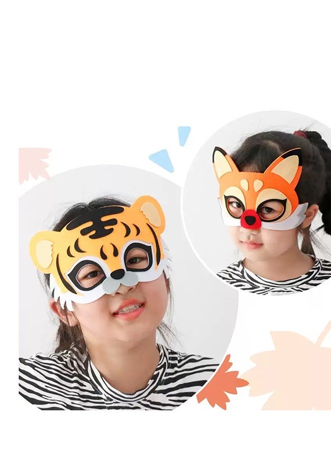 إسكدنيا مجموعة من 5 أقنعة حيوانات للأطفال على شكل نمر/ثعلب/ذئب/أسد/نمر لل، إكسسوارات حفلات - Image 2
