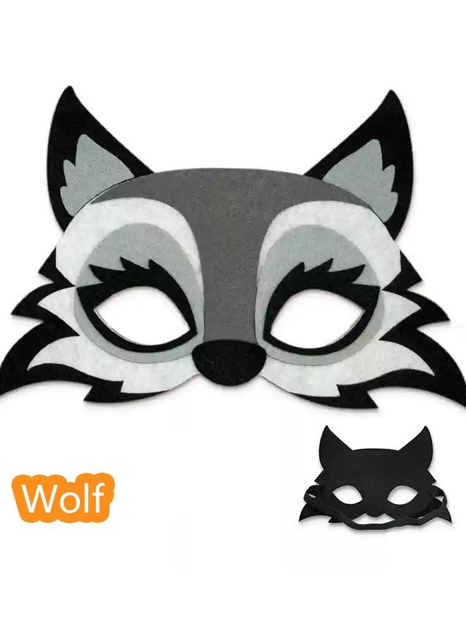 إسكدنيا مجموعة من 5 أقنعة حيوانات للأطفال على شكل نمر/ثعلب/ذئب/أسد/نمر لل، إكسسوارات حفلات - Image 5