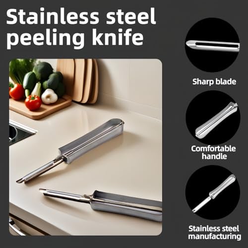 RyanDesign Professional Stainless Steel Peeler - Swivel Blade, Ergonomic Handle, Potato Eye Remover - Commercial Grade Vegetable Peeler for Potatoes, Carrots, Apples - Dishwasher Safe - Image 4