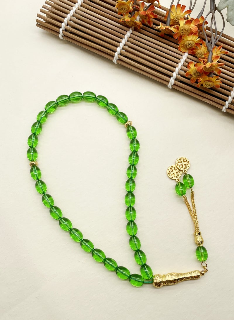 Tasbih 8X11 33 خرزات الزجاج Lingyun خرزات مصنوعة يدويا  - Image 3