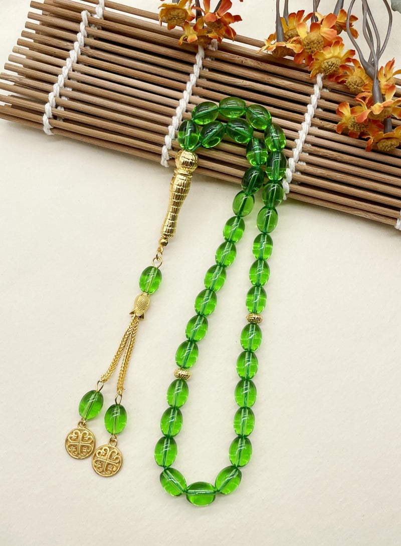 Tasbih 8X11 33 خرزات الزجاج Lingyun خرزات مصنوعة يدويا  - Image 2