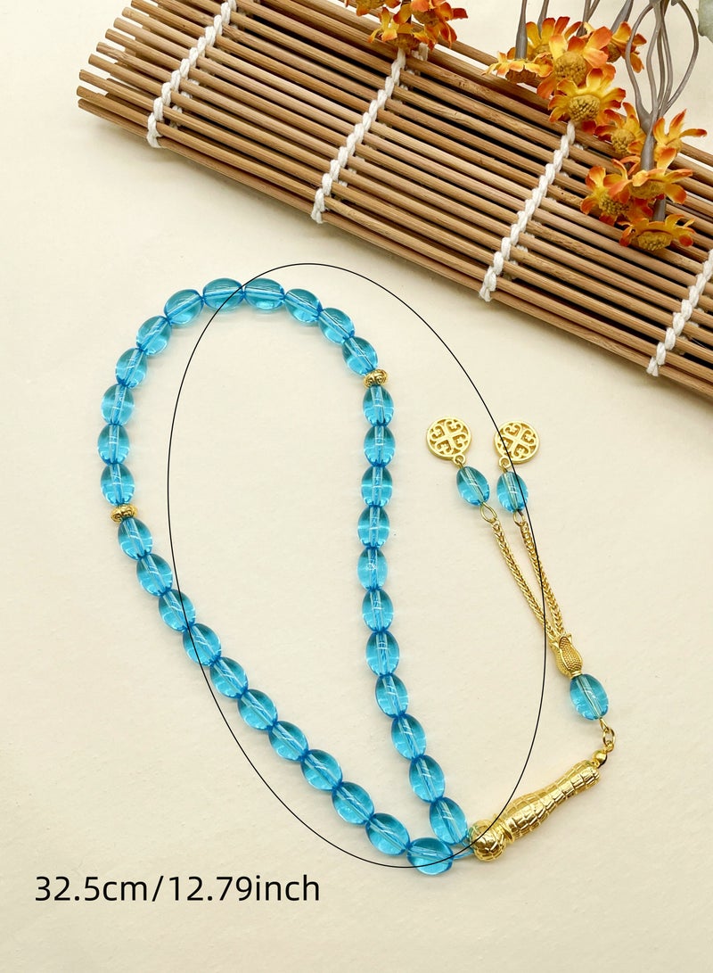 Tasbih 8X11 33 خرزات الزجاج Lingyun خرزات مصنوعة يدويا  - Image 4
