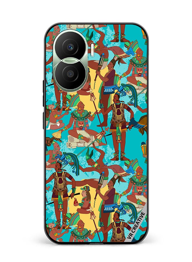 VR CREATIVE Protective Case Cover For Honor Play7T Pro Ancient Mayan Mural Design Multicolour - Image 1