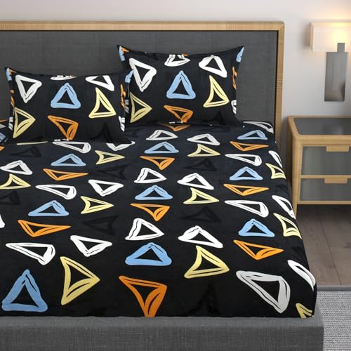 AMEYAA Elastic Fitted Warm Flannel Bedsheet King Size Warm Velvet Bedsheet for Winter Double Bed | 2 Pillow Covers, Size - 72 x 78 Inches - Image 1