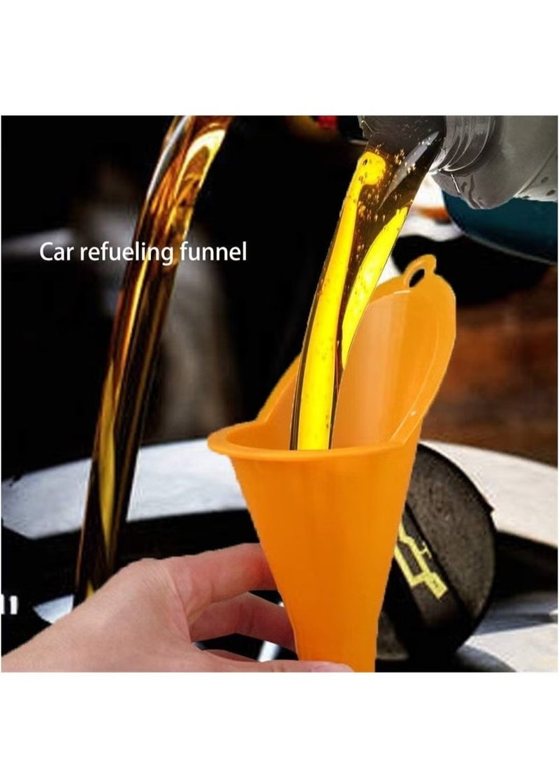GMORO - 6 Pcs Car Refueling Long Funnel Plastic Funnel Kit Automotive Funnel Universal Long Mouth Funnel - Image 1