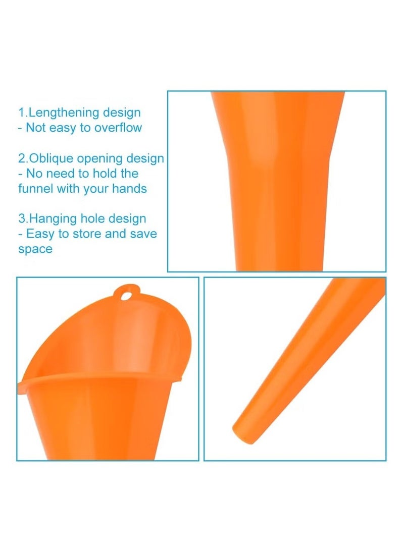 GMORO - 6 Pcs Car Refueling Long Funnel Plastic Funnel Kit Automotive Funnel Universal Long Mouth Funnel - Image 1