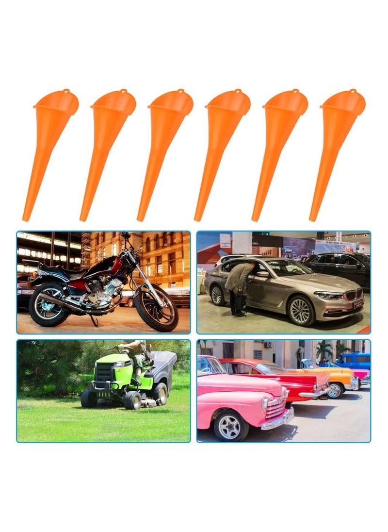 GMORO - 6 Pcs Car Refueling Long Funnel Plastic Funnel Kit Automotive Funnel Universal Long Mouth Funnel - Image 1